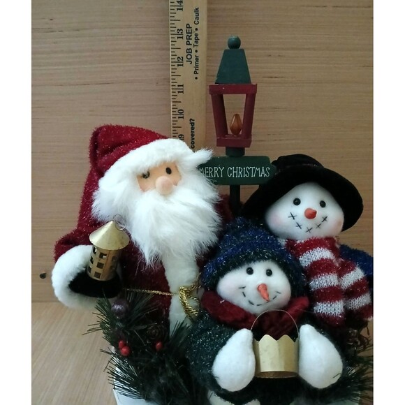 Merry Christmas Stuffed Santa Clause & Snowmen Figurines Holiday Decoration - Picture 10 of 13